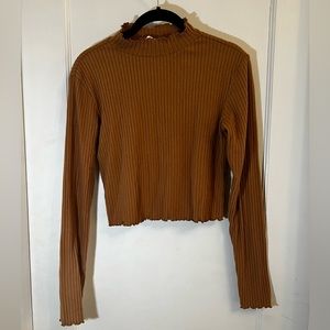 BP ribbed mock neck top